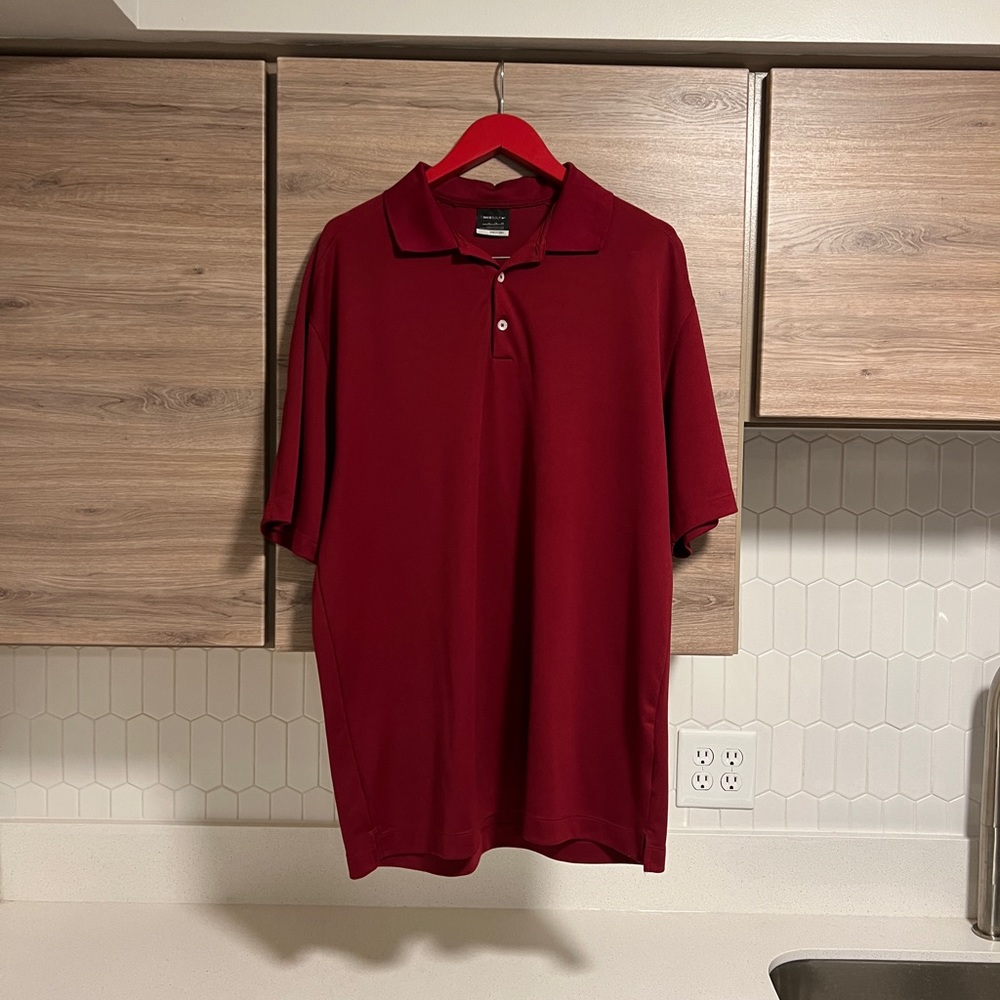 Nike Golf Dri-Fit Red Short Sleeve Collared Shirt Men’s XL